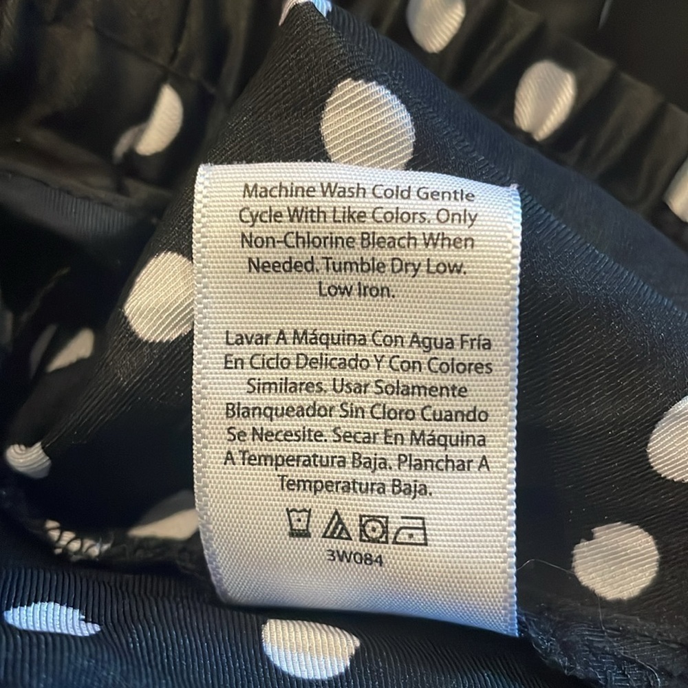 Women's High Waisted Polka Dot Pleated Skirt Black/White L - Picture 7 of 7